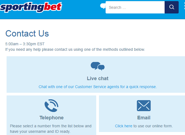 sportingbet contact